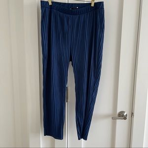Blue ribbed pants from Zara